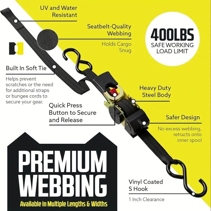 💥2025 New Year Hot Sale 70% OFF💥🔥Retractable Ratchet Straps（🎁Perfect Gift)
